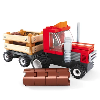 AUSINI Farmy Kamión Blokuje Hračky pre Chlapca, Výstavby Mestského Stavebného Model Mini Farmer Obrázok Tehla DIY Dizajnér detské Hračky Hry