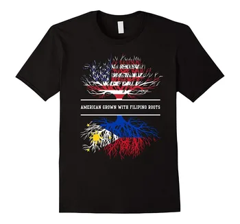 Americký Pestované S Filipínsky Korene T-Shirt Filipíny Tee Tričko Bavlna Geek Rodiny Top Tee New Mužov Letné Tričká