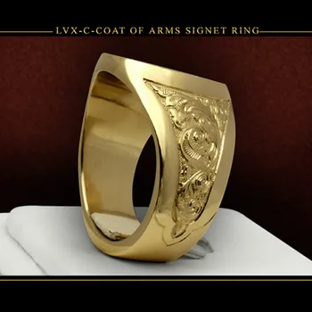 VILAGE Nové 2021 Módne Koruny Lev Štít Odznak Krúžok Golden Royal Tesnenie Mužov Krúžok z Nehrdzavejúcej Ocele Strany Šperky