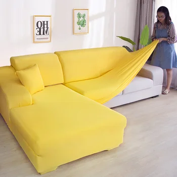 Jednofarebné rohová sedačka sa vzťahuje na obývacia izba pružný spandex poťahy gauči kryt úsek gauč uterák tvaru L je potrebné kúpiť 2piece