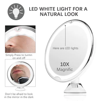 Make-up Zrkadlo na líčenie S 10X Svetlá LED Osvetlené Kozmetické Krásy Kúpeľňa Zrkadlo s LED Svetlom Dropshipping