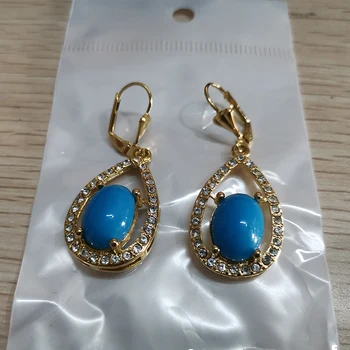 CZ drop náušnice zlaté modré guľôčky náušníc pre ženy kórejský náušnice zirconia crystal kúzlo šperky darček