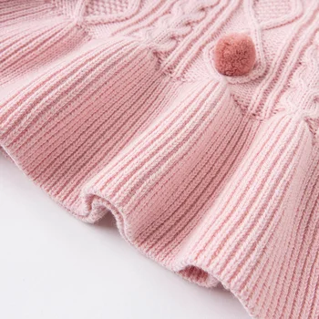 DBJ14940 dave bella zimné baby girls Vianočné prekladané appliques prehodil pletený sveter deti dievča módneho batoľa boutique topy