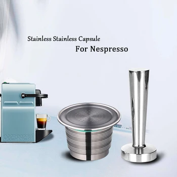 Naplniteľné Kávy Nespresso Kapsúl Tamper Nastaviť Opakované Použitie Nerezovej Ocele Espresso Pod Filter Nabíjateľná Nespresso Kávovary Nástroj
