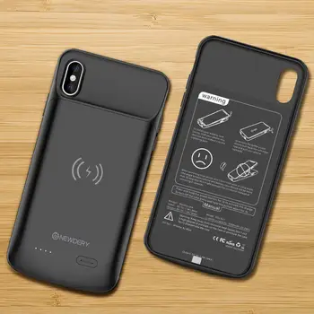 NEWDERY Inovované pre iPhone Xs Max Batérie Prípade Qi Bezdrôtové Nabíjanie Kompatibilného, 6000mAh Externé Nabíjačky puzdro pre iphone xs max