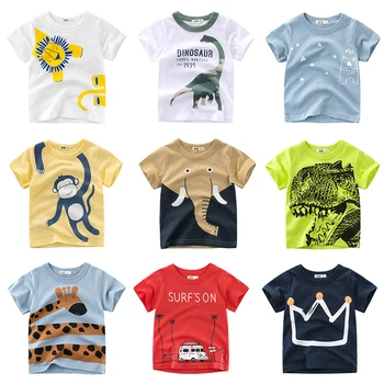 Bavlna Deti T-Shirt Deti Lete Cartoon Krátky Rukáv T-Shirts pre Dievčatá Šaty, Detské Tričko Batoľa Topy Oblečenie Nového roku 2020