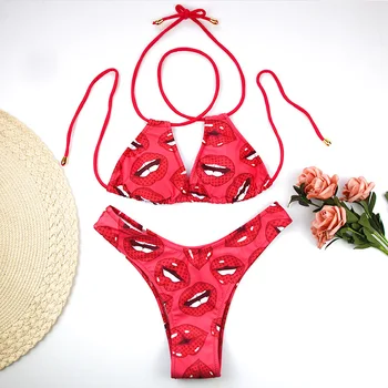2020 Sexy String Bikini Tanga Mujer Nastaviť Plavky Nízky Pás, Trojuholník Plavky Na Kúpanie Plávať Oblek Ženy Push Up Biquini Plážové Šaty