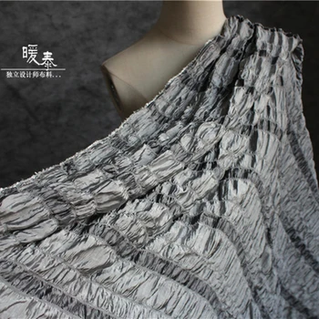 Retro Tylu Textílie, strieborné skladaný záhyby Micro elastické DIY patchwork bazin riche DIY Šaty, Sukne, Nohavice, Šaty Návrhára Textílie
