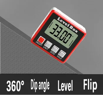 Hliníkové Digitálne Uhlomery Uhol Finder Úrovni Políčko Digital Inclinometer Uhol Merací Nástroj S Magnetickou Základňou Prenosné