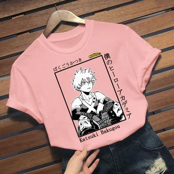 Harajuku Tričko Anime Mojom Boku Č Hrdina Akademickej obce Katsuki Bakugou O-neck T-shirt Bežné Vtipné Tričko