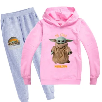 Nové Dieťa Yoda Baby Star Wars Chlapci Sveter Nastaviť Bavlna Boutique Deti Oblečenie Batoľa Dievča Pád Oblečenie Mikiny Nohavice 2pc Nastaviť