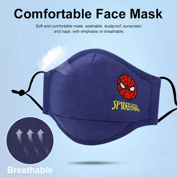 Móda opakovane dieťa masky umývateľný bavlna dieťa úst maska cartoon deti masku na tvár darček 3ks PM2.5 Filtračný Papier