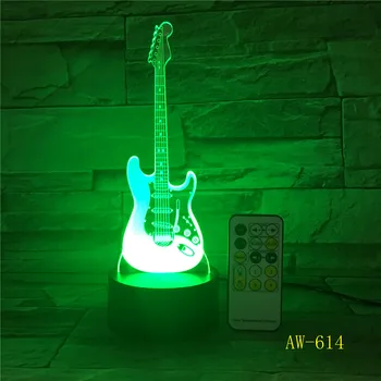 Hudba v Pohode, Gitara, Bass 3D LED LAMPY, NOČNÉ SVETLO pre Hudobníkov Domov Stôl Dekorácie Narodeniny Vianočný darček Darček AW-614