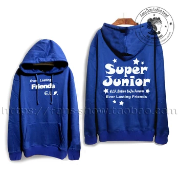 SUPER JUNIOR SJ E. L. F koncert super show zafír modrá mikina s kapucňou špeciálna ponuka