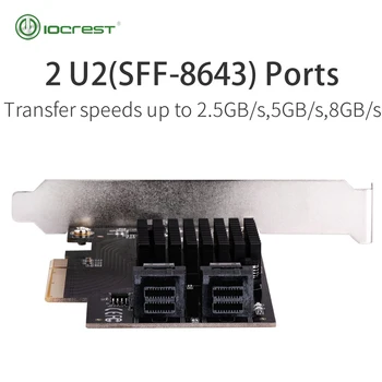 IOCREST U. 2 SFF 8643 Porty do PCIe 3.0 x8 Bifurcation Stúpačky Radič - Podpora Non-BiFurcation Doska