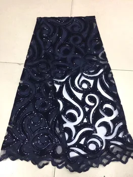 Africké Čipky Textílie 2019 Velvet Vyšívané Nigérijský Šnúrky Textílie Svadobné Vysokej Kvality francúzskej Čipky a Tylu Textílie pre Svadobné Party