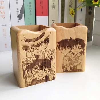 Japonsko, Anime Detective Conan Štýle DIY Držiak na Pero Úložný Box Drevené Animácie Prispôsobenie Periférnych zariadení Pre Deti 