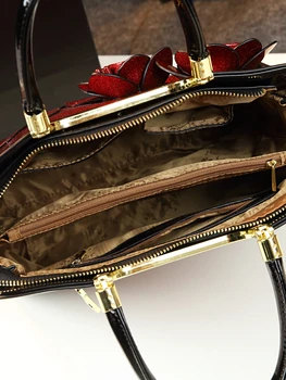 Nové luxusné kabelky ženy taška dizajnér vysokej kvality lakovanej kože messenger bag ladies office spojka červené svadobné tote najvyššie rukoväť
