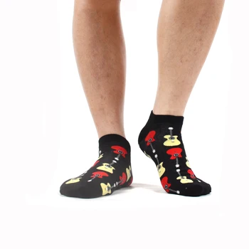 ANZETTI 8 Párov/Mužov Ponožky Priedušná Česanej Bavlny Ponožky Farebné Bohatý Dizajn Gitara Palying Karty Vzor Party Boat Ponožky