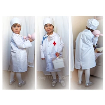 Deti Chirurgické Jednotné Lekár Sestra Cosplay Kostým s Hračka Halloween Dieťa Nemocnice Kríž Veterinárnej Dievča, Chlapec, Karneval, Party