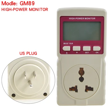 KUAIQU Digitálny LCD Micro Power Meter Analyzer Monitor 220V 1A 10Am 16A Tester na Meranie účinníka/Frekvencia/Ammeter Voltmeter