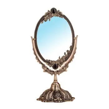 Vintage Ploche Make-Up Zrkadlo, Dvojité Bočné Európskej Rotujúce Domova Princezná Kozmetické Zrkadlo Rám Dekor Tabuľka Márnosť Zrkadlá