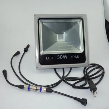30W RGB DMX flood light,AC85-265V príkon;môže byť ovládaný pomocou dmx regulátor priamo;veľkosť:L225XW222XH61mm