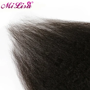 Mi Lisa Hrubo Yaki Kinky Rovno Clip In predlžovanie Vlasov Brazílskej Ľudské Remy Vlasy, 8 Ks A 120 g /Set Prirodzené Farby