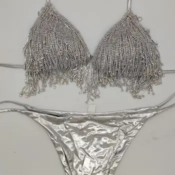 Najnovšie 2020 crystal bikini diamond plavky biquini diamond plaviek bikiny obľúbený plávať oblek drahokamu plavky, bikiny