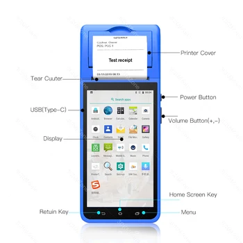 Android 8.1 PDA Themal Doručenia Prenosné Tlačiarne POS Tlačiareň Termálne 58mmTerminal Bluetooth 4.0, Wifi 3G Kamera Mobilné Platby