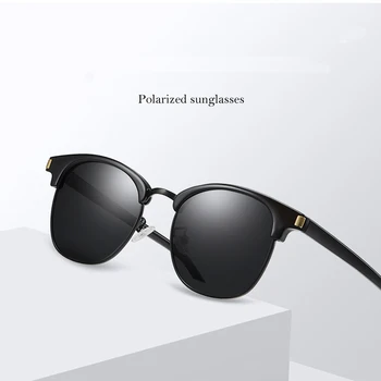 Nové značky retro dizajnér slnečné okuliare okrúhly polarizačný mužov polovica žien rám, zrkadlové polaroid retro slnečné okuliare UV
