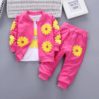 Baby Dievčatá Oblečenie Set sa 2019 Zimné Móda Deti, Oblečenie pre Deti Batoľa Šport Vyhovovali Bavlna Tepláková súprava Oblečenia pre 1 2 3 4 Rokov