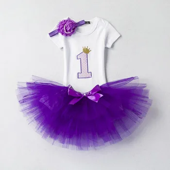 Móda dieťa dievča oblečenie 1. narodeniny dieťa tutu šaty + kombinézu headhand nastaviť krátky rukáv telo kostým party šaty princezná