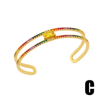 Multicolor Crystal Náramky, Prívesky Pre Ženy Nastaviteľné Zlým Okom Putá Náramok CZ Zirkónmi Rainbow Luxusné Strany Šperky brtc47