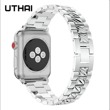 UTHAI P93 Pásmo Pre Apple Hodinky Série 3/2/1 38MM 42MM Zliatiny diamantový náramok Pre iwatch série 4 5 40 MM 44 MM Samsung S3 22 MM