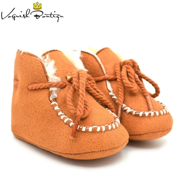 Kožušiny moccasins teplé dieťa schoenen dieťa boot módne PU zimné dieťa pu kožené dieťa semiš topánky