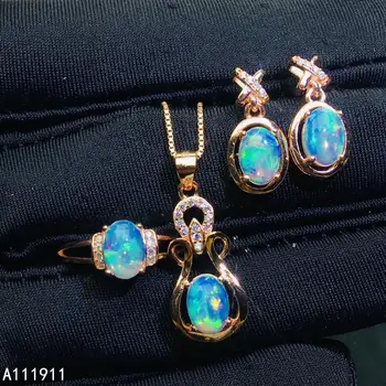 KJJEAXCMY jemné šperky 925 sterling silver vykladané Prírodné Opal nádherné Krúžok Náušnice Náhrdelník Žien Vyhovovali Podporu Test šľachtických