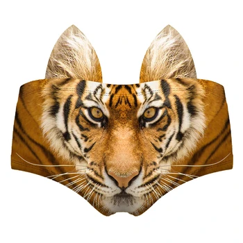 Divoký Tiger Roztomilý 3D Tlač Uši Ženy Bielizeň Zaujímavé Nohavičky Pre Lady Hot Sexy Ženské spodné Prádlo, Nohavičky Tangá