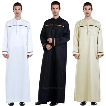 Muž Bežné Saudská Arábia Jubba Thobe Mužov Abaya Moslimských Župan Dlhý Rukáv Indickej Blízkom Východe Islamské Oblečenie Voľné Arabské Strany Nosenie