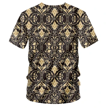 CJLM Lete O Neck T Košele pánske Módne Nové 3D Tee Tričko Tlač Luxusné Zlaté Vzor Streetwear Plus Veľkosť 5XL Oblečenie Homme