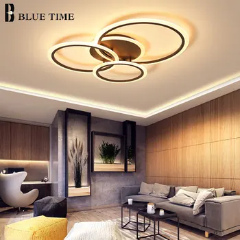 Nový Dizajn Moderný Domov LED Lustre Pre Spálne, Jedáleň, Kuchyňa, Obývacia Izba Odovzdanie Osvetlenie Biely Rám LED Lustre