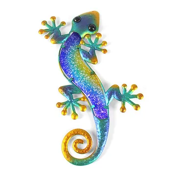 Kovové Lizard Stenu Sochy Gecko Sochy Obývacia Izba Wall-mount Miniatúrne Dekor Remesiel Domov Záhrada, Vonkajšie Sochy Príslušenstvo
