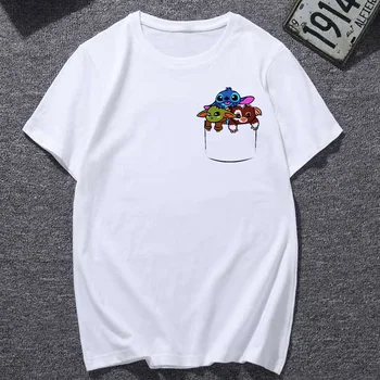 Vtipné Graphic Tee Košele Biele Topy Muž Tričko Oblečenie Muži T-Shirts Vrecku Mačka Tlače Lumbálna 2020 Nové Letné Nadrozmerné T tričko