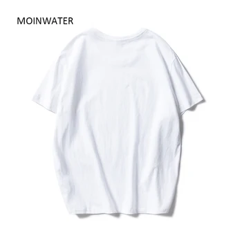 MOINWATER High Street Bavlnené tričká pre Ženy Móde Bežné Čierne Tričká Krátky Rukáv Lady Biele Tričko Letné Topy MT1987