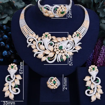 GODKI Slávnej Značky Luxusné Shinning Kvet, List Ženy, Svadobné Naija Svadobné Cubic Zirconia Náhrdelník Dubaj Šaty, Šperky Set