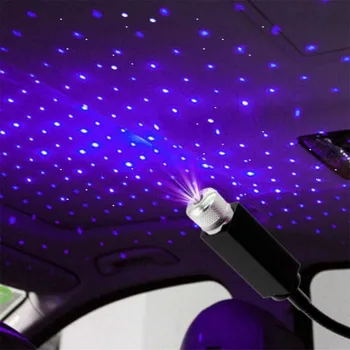 Auto Usb Star Stropné svietidlo Sky Projekčnej Lampy Romantickú Atmosféru, Fialová Nočné Osvetlenie, Univerzálny Usb Port 226x15mm Svetlo#LR5