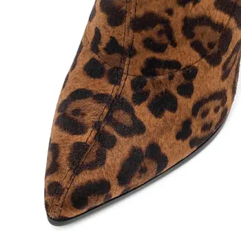 Taoffen 11 Farba Ženy Nad Kolená, Topánky Sexy Leopard Ukázal Prst Zimné Topánky Žena Strany Klasiky Ženské Topánky Veľkosť 34-43