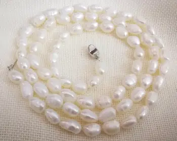 40 cm 80 cm 125 cm 200 cm 9-10 mm biela barokový perlový náhrdelník 925 strieborná spona Prírodné sladkovodné perly Ženám, Šperky 16