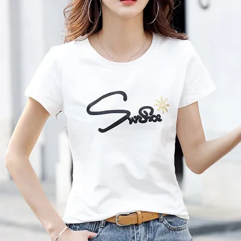 NOVÉ Letné klasické vysoko kvalitné bežné krátke rukávy priedušná žien T-shirt