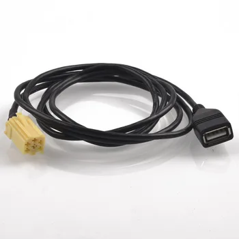 Auto MINI-ISO 6 Pinový Konektor Plug Black USB Kábel Adaptéra AUX funkciu pre Fiat 500 doblo ducato Grande Punto 2007 +